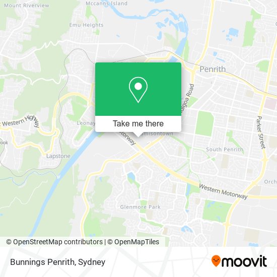 Bunnings Penrith map