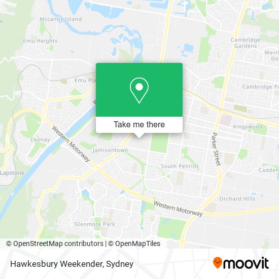 Hawkesbury Weekender map