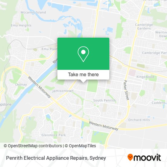 Mapa Penrith Electrical Appliance Repairs
