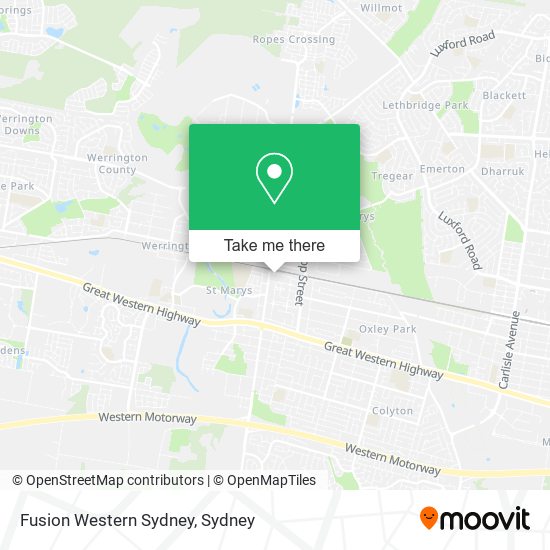 Mapa Fusion Western Sydney
