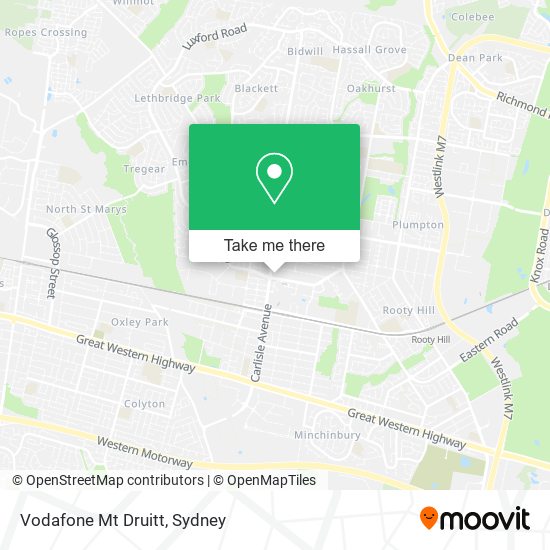 Mapa Vodafone Mt Druitt