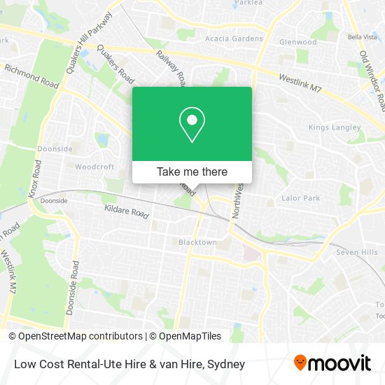 Low Cost Rental-Ute Hire & van Hire map