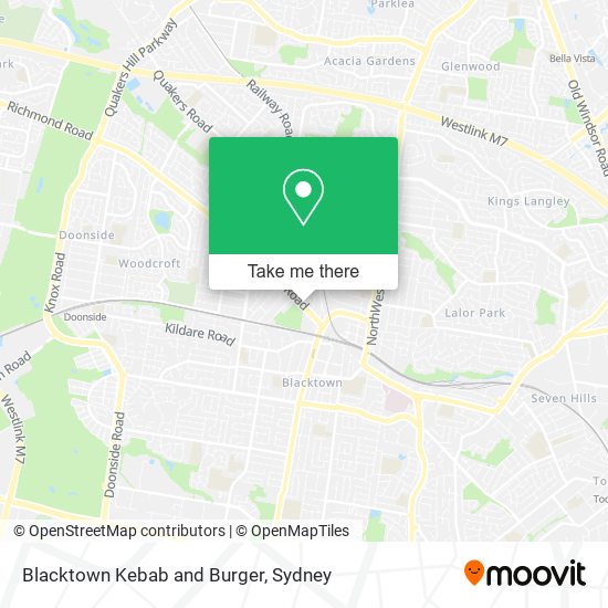 Mapa Blacktown Kebab and Burger