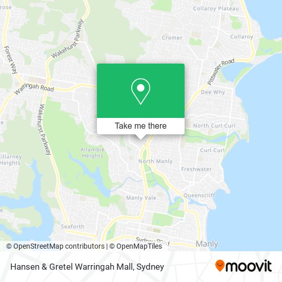 Hansen & Gretel Warringah Mall map