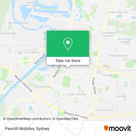 Mapa Penrith Mobiles