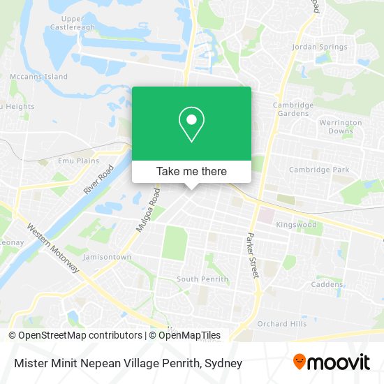 Mister Minit Nepean Village Penrith map