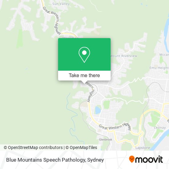 Mapa Blue Mountains Speech Pathology