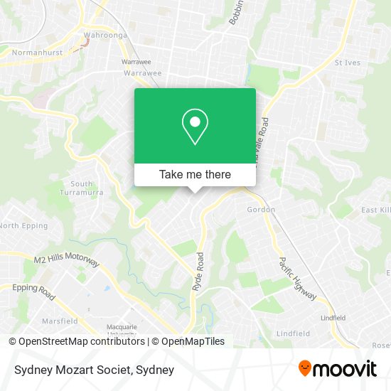 Sydney Mozart Societ map