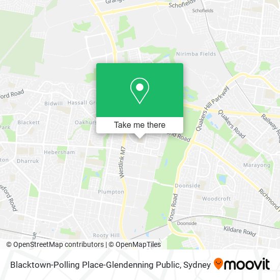 Mapa Blacktown-Polling Place-Glendenning Public