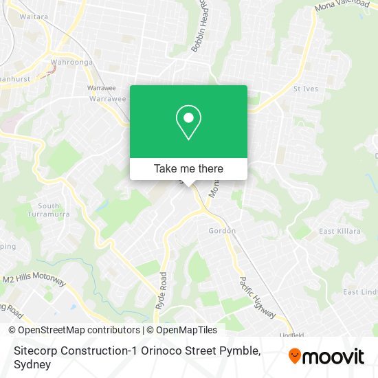 Sitecorp Construction-1 Orinoco Street Pymble map