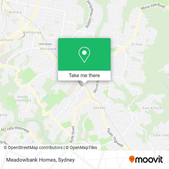 Meadowbank Homes map