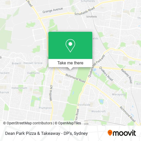 Mapa Dean Park Pizza & Takeaway - DP's