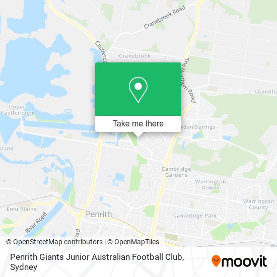 Mapa Penrith Giants Junior Australian Football Club