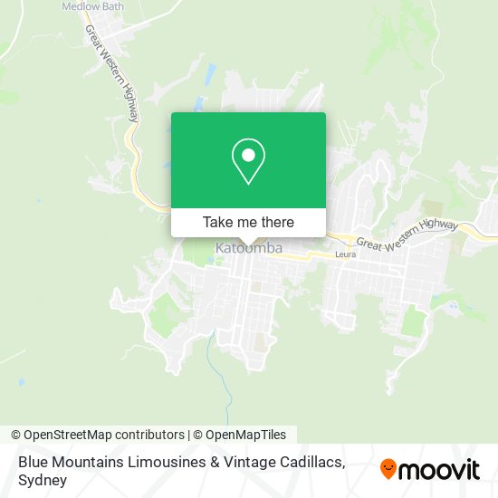 Mapa Blue Mountains Limousines & Vintage Cadillacs