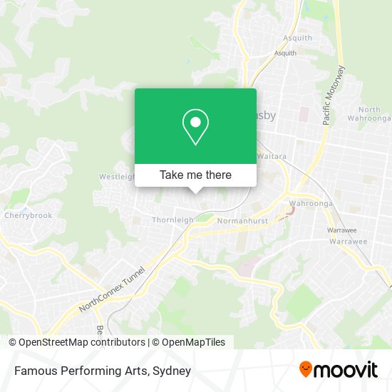 Mapa Famous Performing Arts