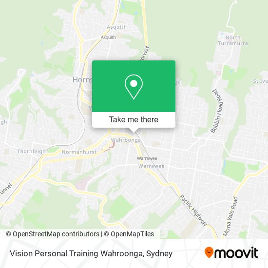 Vision Personal Training Wahroonga map