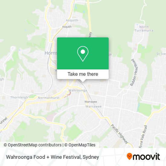 Mapa Wahroonga Food + Wine Festival