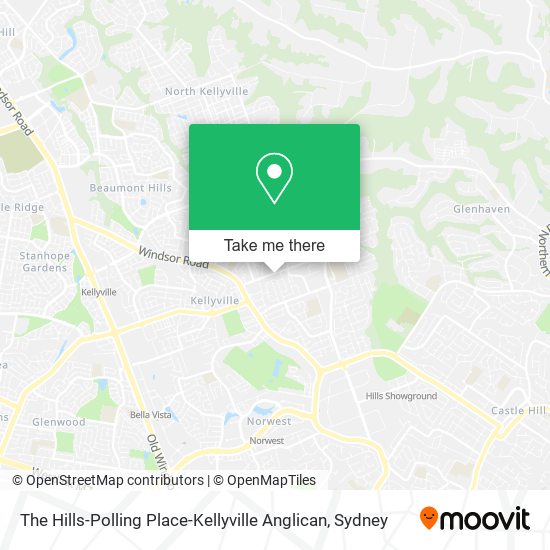 The Hills-Polling Place-Kellyville Anglican map
