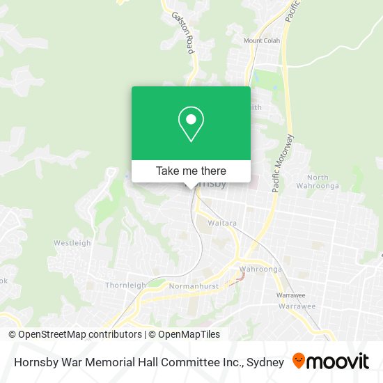 Hornsby War Memorial Hall Committee Inc. map