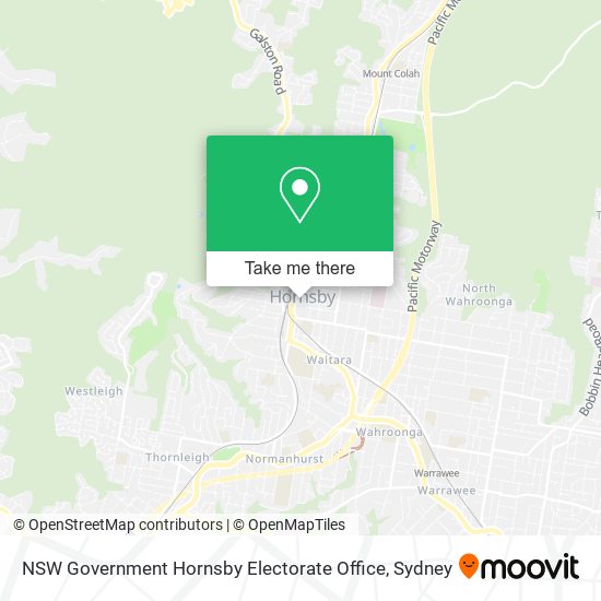 Mapa NSW Government Hornsby Electorate Office