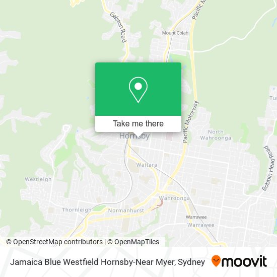 Jamaica Blue Westfield Hornsby-Near Myer map