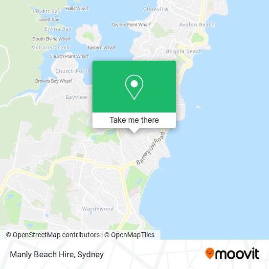 Manly Beach Hire map