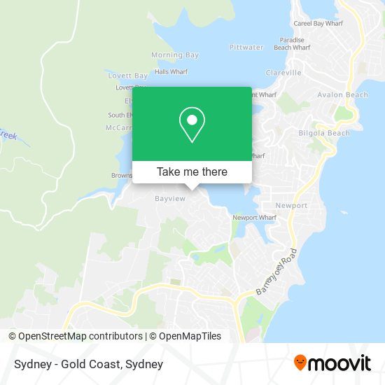 Mapa Sydney - Gold Coast