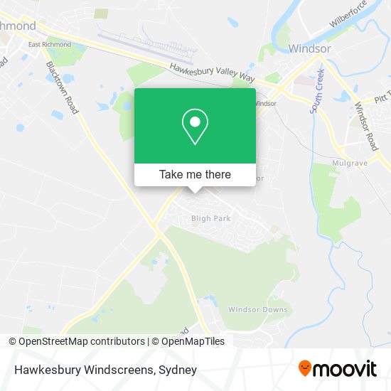 Hawkesbury Windscreens map