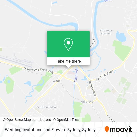 Wedding Invitations and Flowers Sydney map