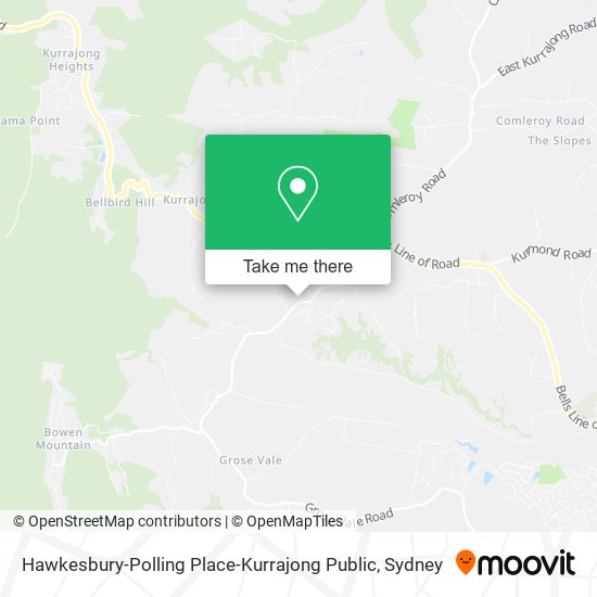 Hawkesbury-Polling Place-Kurrajong Public map