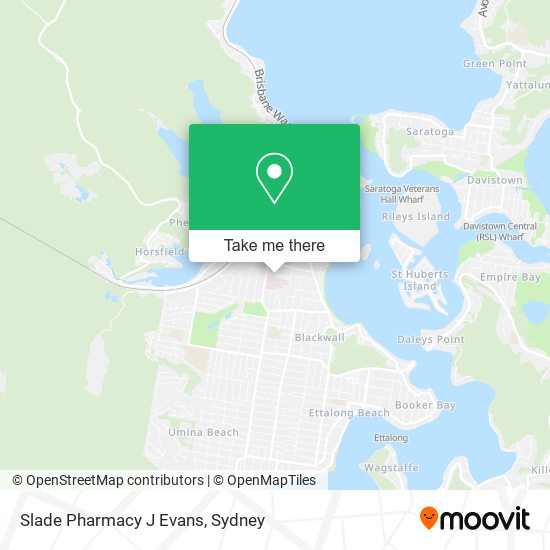 Mapa Slade Pharmacy J Evans