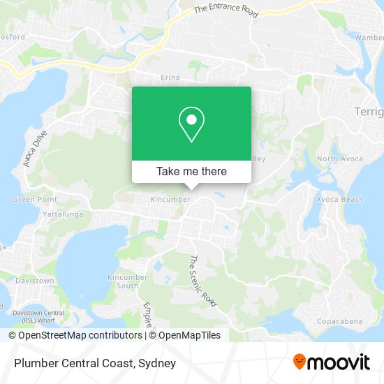 Plumber Central Coast map