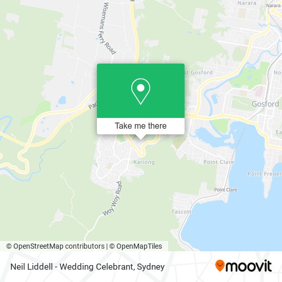 Neil Liddell - Wedding Celebrant map