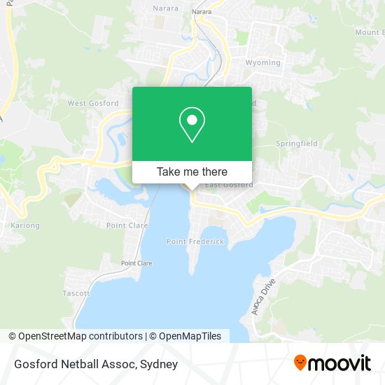 Gosford Netball Assoc map