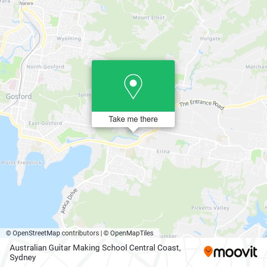 Mapa Australian Guitar Making School Central Coast