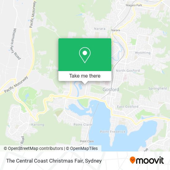 The Central Coast Christmas Fair map