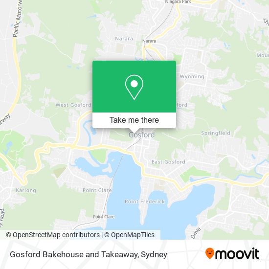 Mapa Gosford Bakehouse and Takeaway