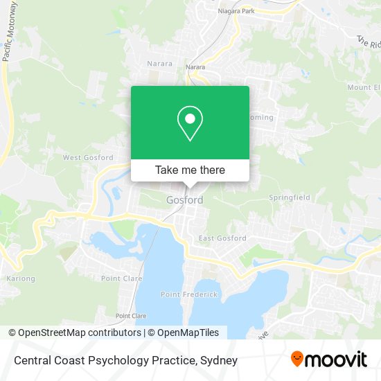 Mapa Central Coast Psychology Practice