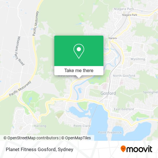 Mapa Planet Fitness Gosford