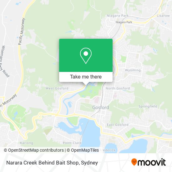 How to get to Narara Creek Behind Bait Shop in West Gosford by Bus
