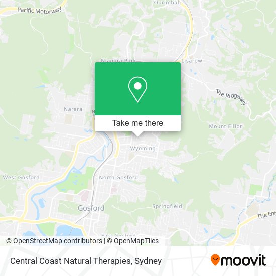 Central Coast Natural Therapies map