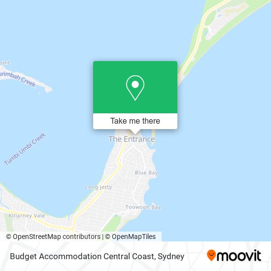Budget Accommodation Central Coast map