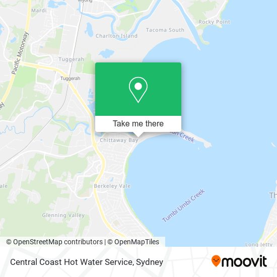 Central Coast Hot Water Service map