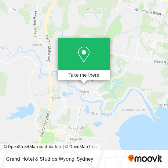 Grand Hotel & Studios Wyong map