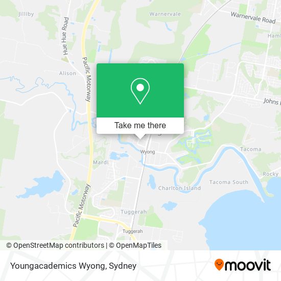 Mapa Youngacademics Wyong