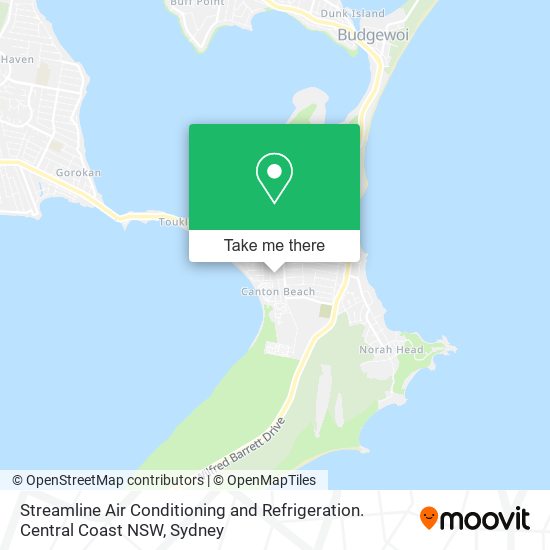 Mapa Streamline Air Conditioning and Refrigeration. Central Coast NSW