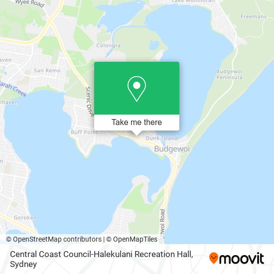 Mapa Central Coast Council-Halekulani Recreation Hall