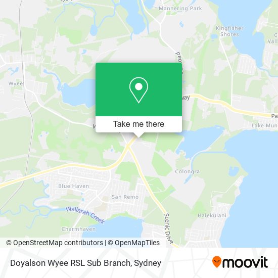 Doyalson Wyee RSL Sub Branch map