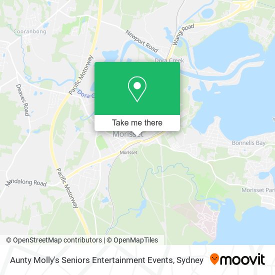 Mapa Aunty Molly's Seniors Entertainment Events