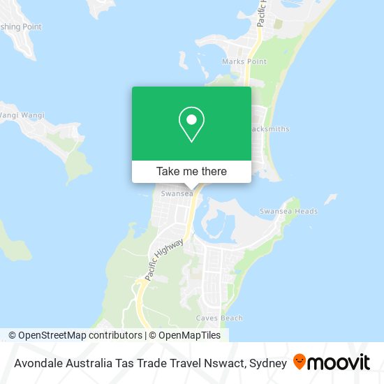 Avondale Australia Tas Trade Travel Nswact map